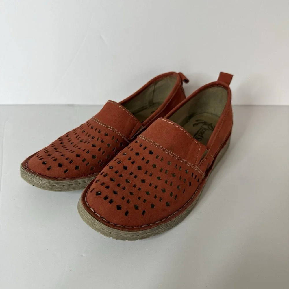 Josef Seibel  Sofie Leather Espadrille Loafer Women's Size‎ 5.5-6 EU 36 Orange